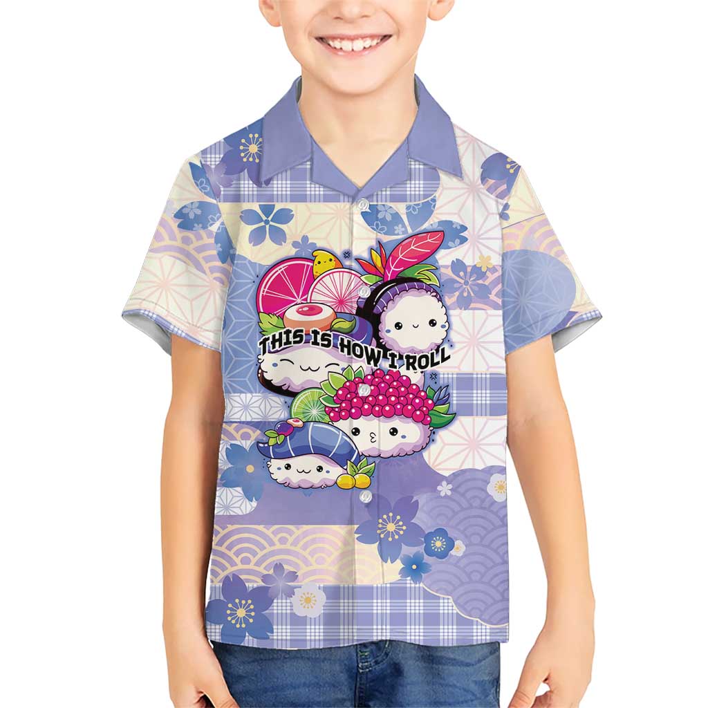 Personalized Japanese Kawaii Sushi Family Matching Summer Maxi Dress and Hawaiian Shirt Blue Wagara Palaka This Is How I Roll