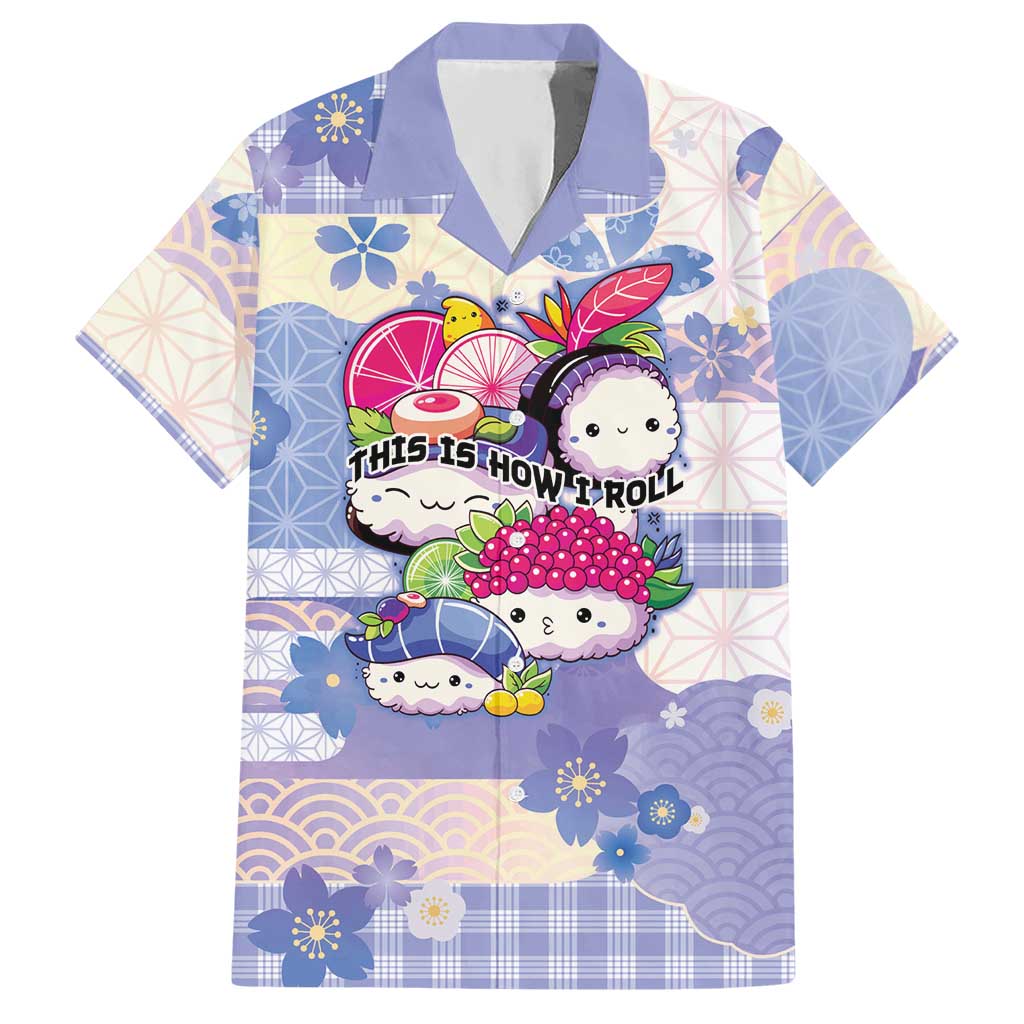 Personalized Japanese Kawaii Sushi Hawaiian Shirt Blue Wagara Palaka This Is How I Roll LT9 Blue - Polynesian Pride