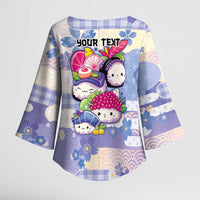 Personalized Japanese Kawaii Sushi Kimono Sleeve Blouse Blue Wagara Palaka This Is How I Roll