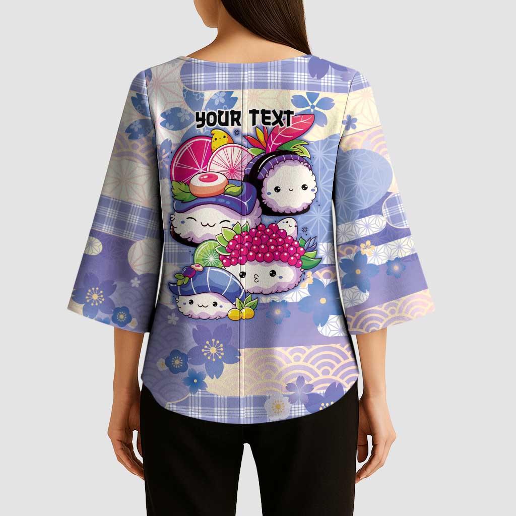 Personalized Japanese Kawaii Sushi Kimono Sleeve Blouse Blue Wagara Palaka This Is How I Roll