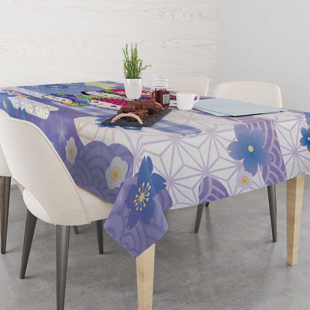 Japanese Kawaii Sushi Tablecloth Blue Wagara Palaka This Is How I Roll LT9 - Polynesian Pride