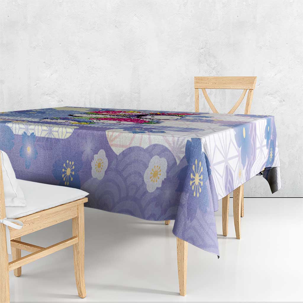 Japanese Kawaii Sushi Tablecloth Blue Wagara Palaka This Is How I Roll LT9 - Polynesian Pride