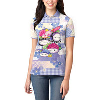 Personalized Japanese Kawaii Sushi Women Polo Shirt Blue Wagara Palaka This Is How I Roll