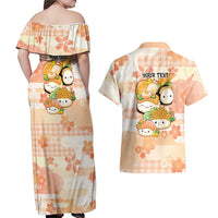Personalized Japanese Kawaii Sushi Couples Matching Off Shoulder Maxi Dress and Hawaiian Shirt Peach Wagara Palaka This Is How I Roll LT9 - Polynesian Pride