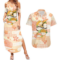 Personalized Japanese Kawaii Sushi Couples Matching Summer Maxi Dress and Hawaiian Shirt Peach Wagara Palaka This Is How I Roll LT9 Peach - Polynesian Pride