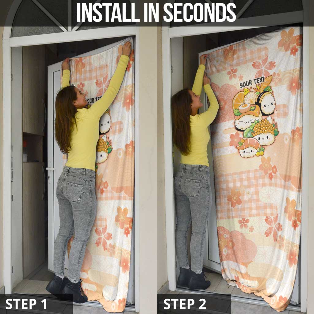 Personalized Japanese Kawaii Sushi Door Cover Peach Wagara Palaka This Is How I Roll