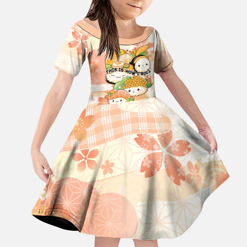 Personalized Japanese Kawaii Sushi Family Matching Mermaid Dress and Hawaiian Shirt Peach Wagara Palaka This Is How I Roll