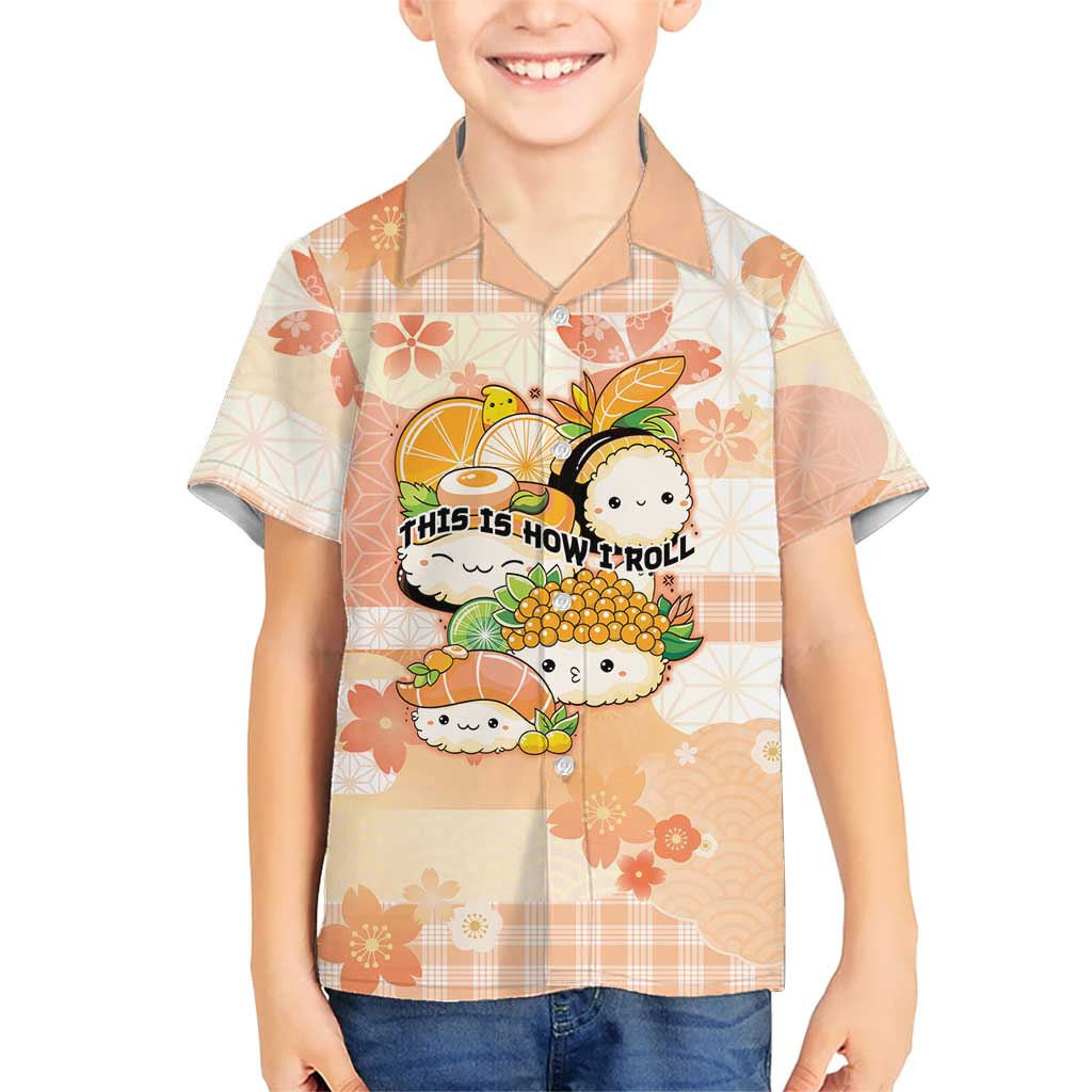 Personalized Japanese Kawaii Sushi Family Matching Off Shoulder Maxi Dress and Hawaiian Shirt Peach Wagara Palaka This Is How I Roll