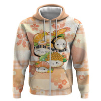 Personalized Japanese Kawaii Sushi Hoodie Peach Wagara Palaka This Is How I Roll LT9 Zip Hoodie Peach - Polynesian Pride