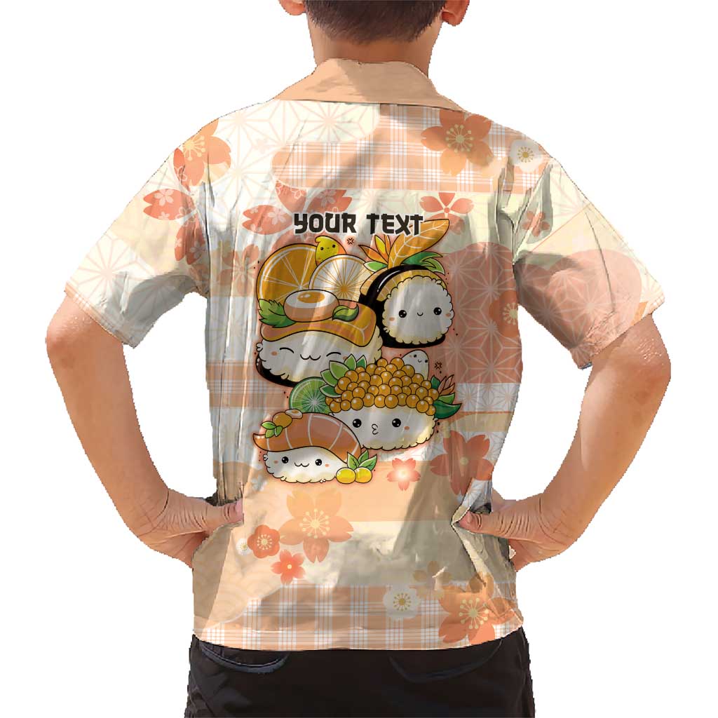Personalized Japanese Kawaii Sushi Kid Hawaiian Shirt Peach Wagara Palaka This Is How I Roll