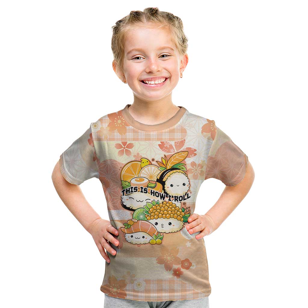 Personalized Japanese Kawaii Sushi Kid T Shirt Peach Wagara Palaka This Is How I Roll