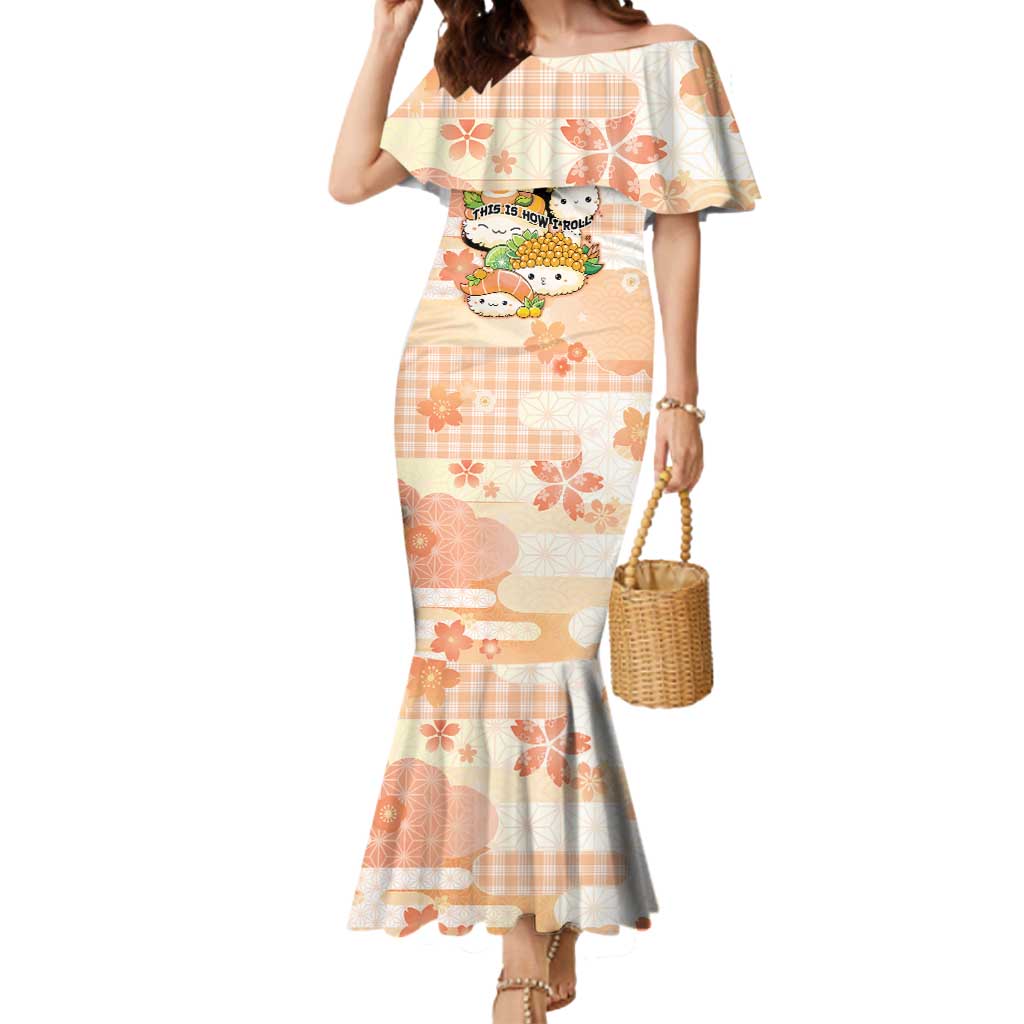 Personalized Japanese Kawaii Sushi Mermaid Dress Peach Wagara Palaka This Is How I Roll