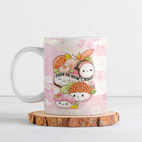 Personalized Japanese Kawaii Sushi Ceramic Mug Pink Wagara Palaka This Is How I Roll LT9 Pink - Polynesian Pride