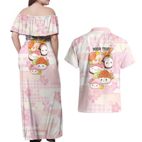 Personalized Japanese Kawaii Sushi Couples Matching Off Shoulder Maxi Dress and Hawaiian Shirt Pink Wagara Palaka This Is How I Roll LT9 - Polynesian Pride