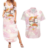 Personalized Japanese Kawaii Sushi Couples Matching Summer Maxi Dress and Hawaiian Shirt Pink Wagara Palaka This Is How I Roll LT9 Pink - Polynesian Pride