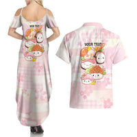Personalized Japanese Kawaii Sushi Couples Matching Summer Maxi Dress and Hawaiian Shirt Pink Wagara Palaka This Is How I Roll LT9 - Polynesian Pride