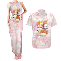 Personalized Japanese Kawaii Sushi Couples Matching Tank Maxi Dress and Hawaiian Shirt Pink Wagara Palaka This Is How I Roll