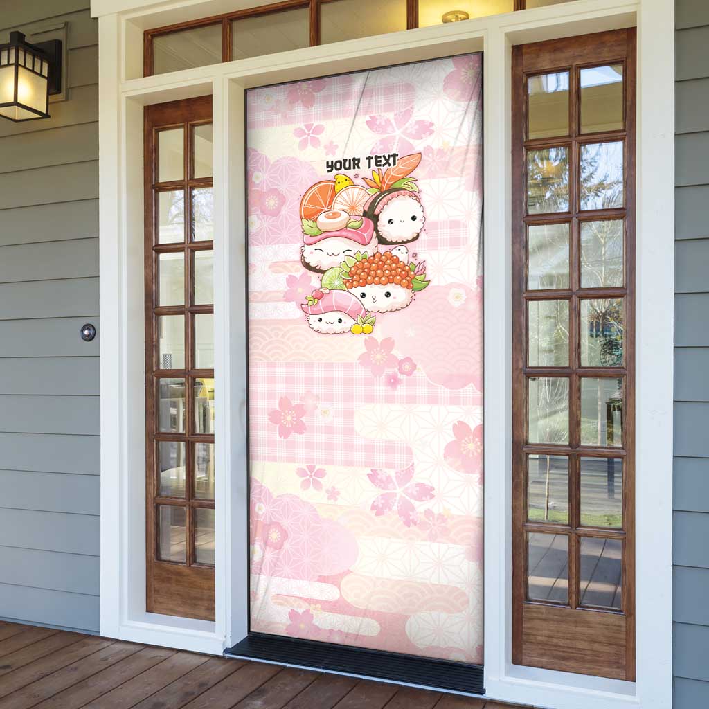 Personalized Japanese Kawaii Sushi Door Cover Pink Wagara Palaka This Is How I Roll LT9 - Polynesian Pride