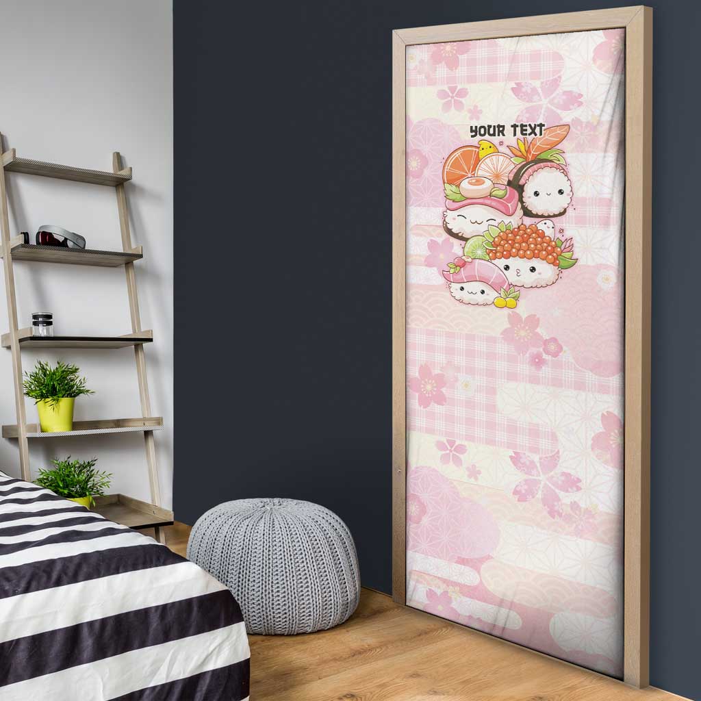 Personalized Japanese Kawaii Sushi Door Cover Pink Wagara Palaka This Is How I Roll LT9 - Polynesian Pride