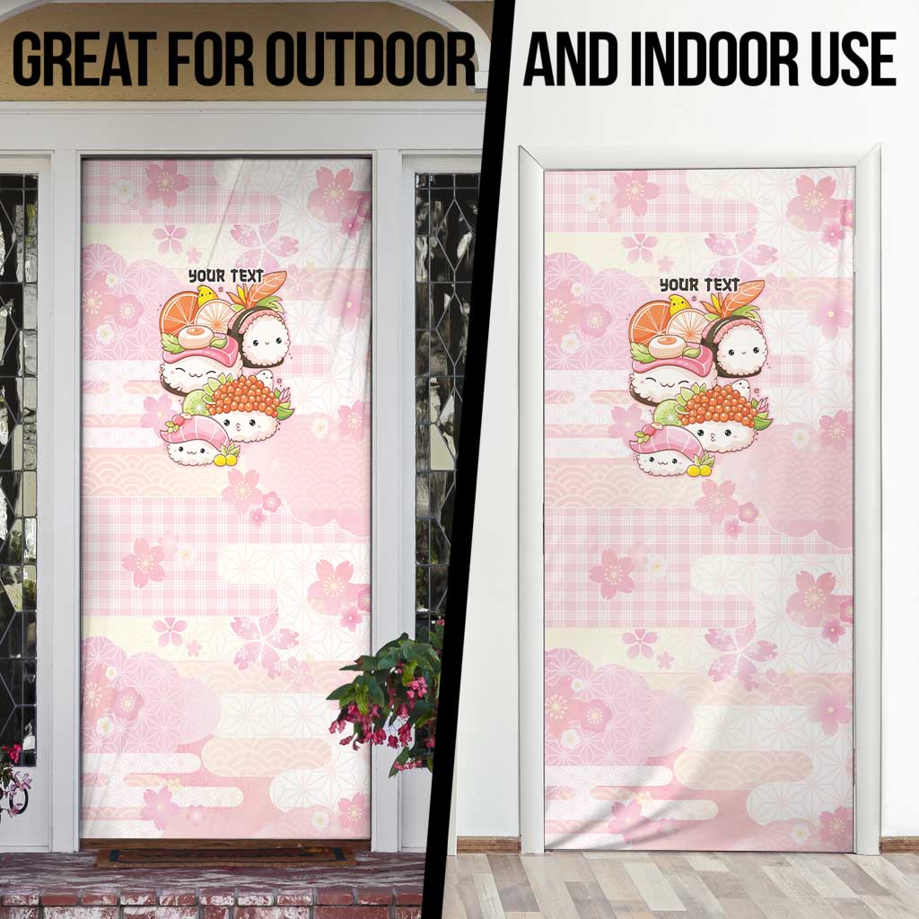 Personalized Japanese Kawaii Sushi Door Cover Pink Wagara Palaka This Is How I Roll LT9 - Polynesian Pride