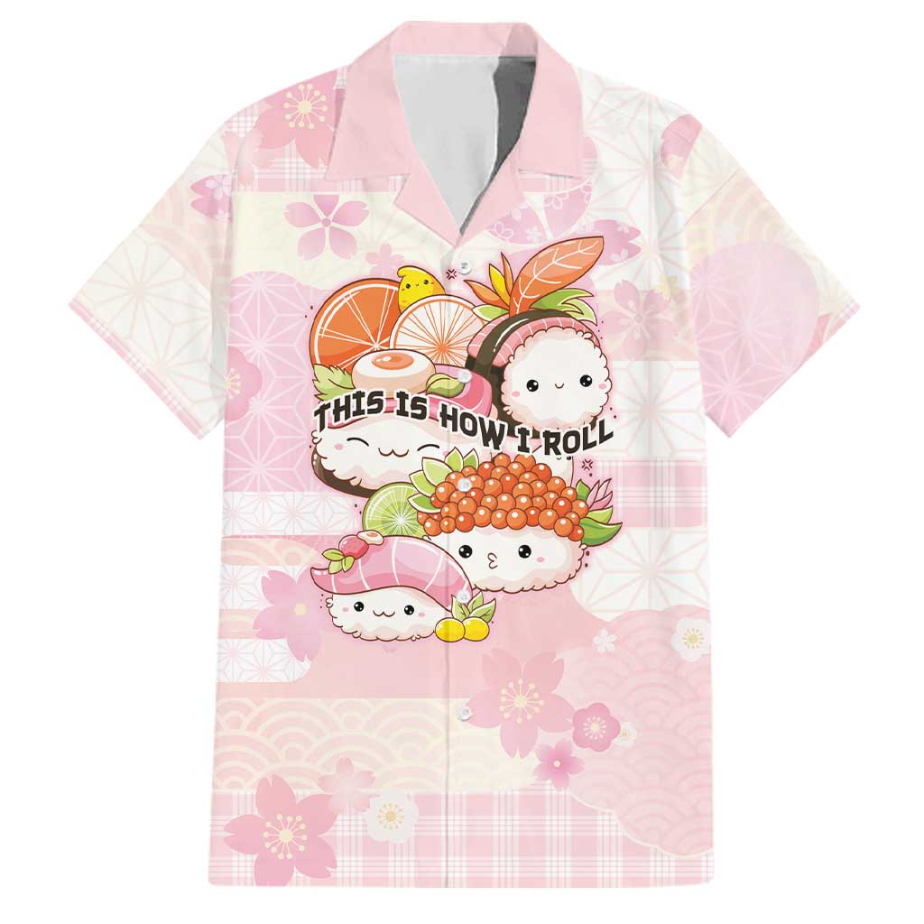 Personalized Japanese Kawaii Sushi Family Matching Off Shoulder Maxi Dress and Hawaiian Shirt Pink Wagara Palaka This Is How I Roll