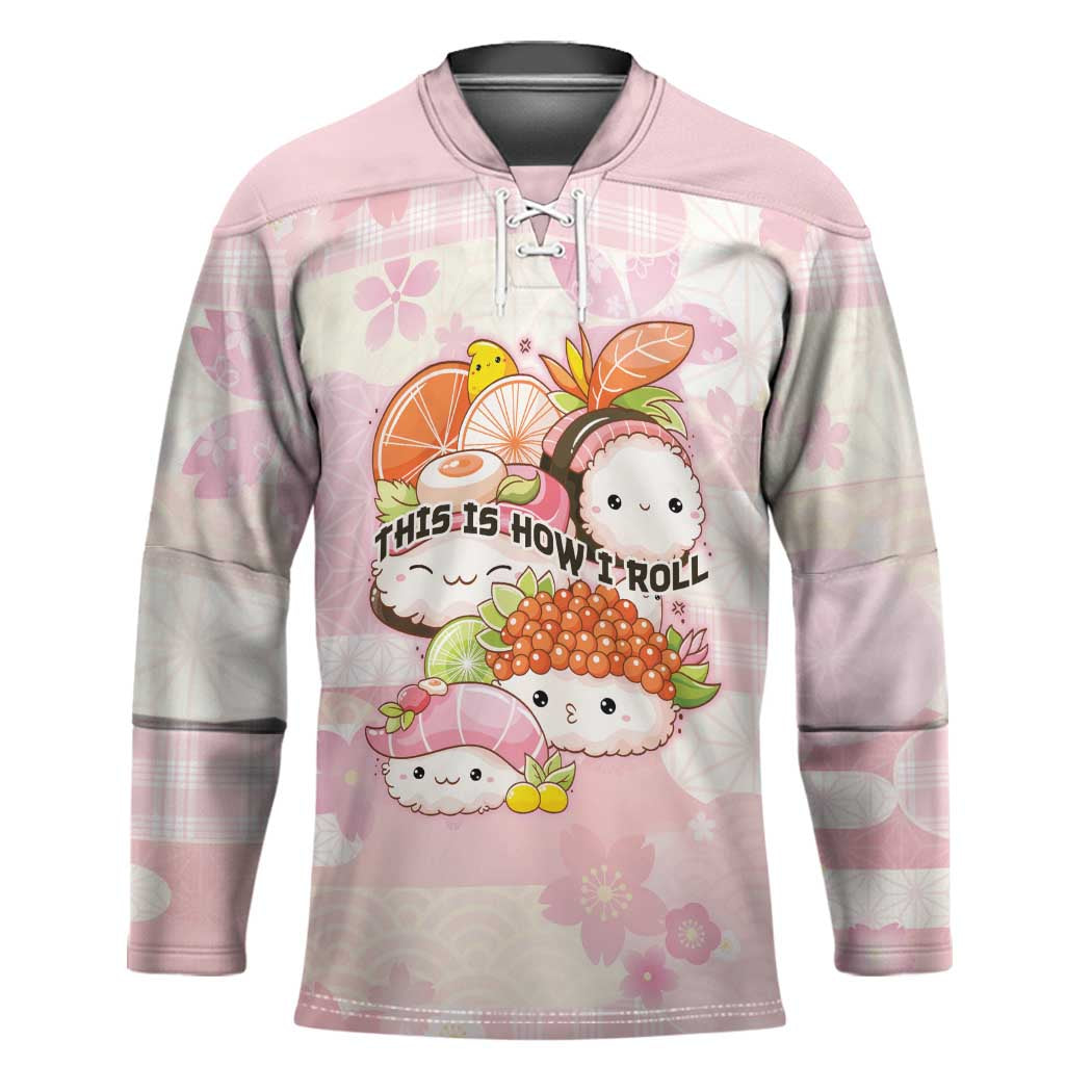Personalized Japanese Kawaii Sushi Hockey Jersey Pink Wagara Palaka This Is How I Roll