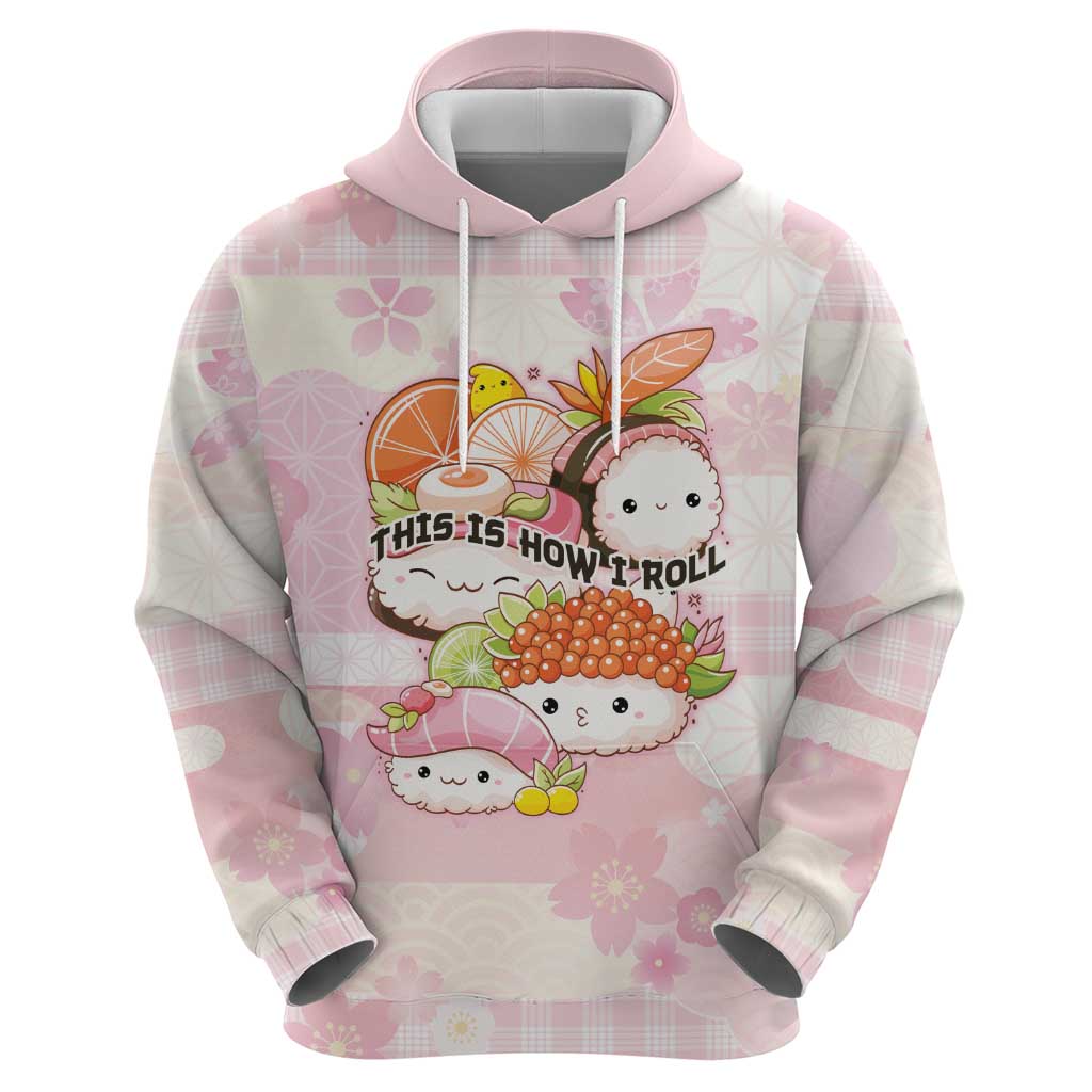 Personalized Japanese Kawaii Sushi Hoodie Pink Wagara Palaka This Is How I Roll LT9 - Polynesian Pride