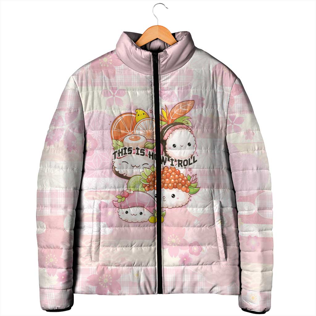 Personalized Japanese Kawaii Sushi Padded Jacket Pink Wagara Palaka This Is How I Roll