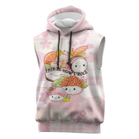 Personalized Japanese Kawaii Sushi Sleeveless Hoodie Pink Wagara Palaka This Is How I Roll