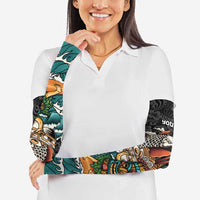 Personalized Japanese Koi Fish Ramen Arm Sleeves Tiki Surfing Wagara Hibiscus Pattern