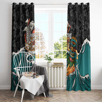 Personalized Japanese Koi Fish Ramen Window Curtain Tiki Surfing Wagara Hibiscus Pattern LT9 - Polynesian Pride