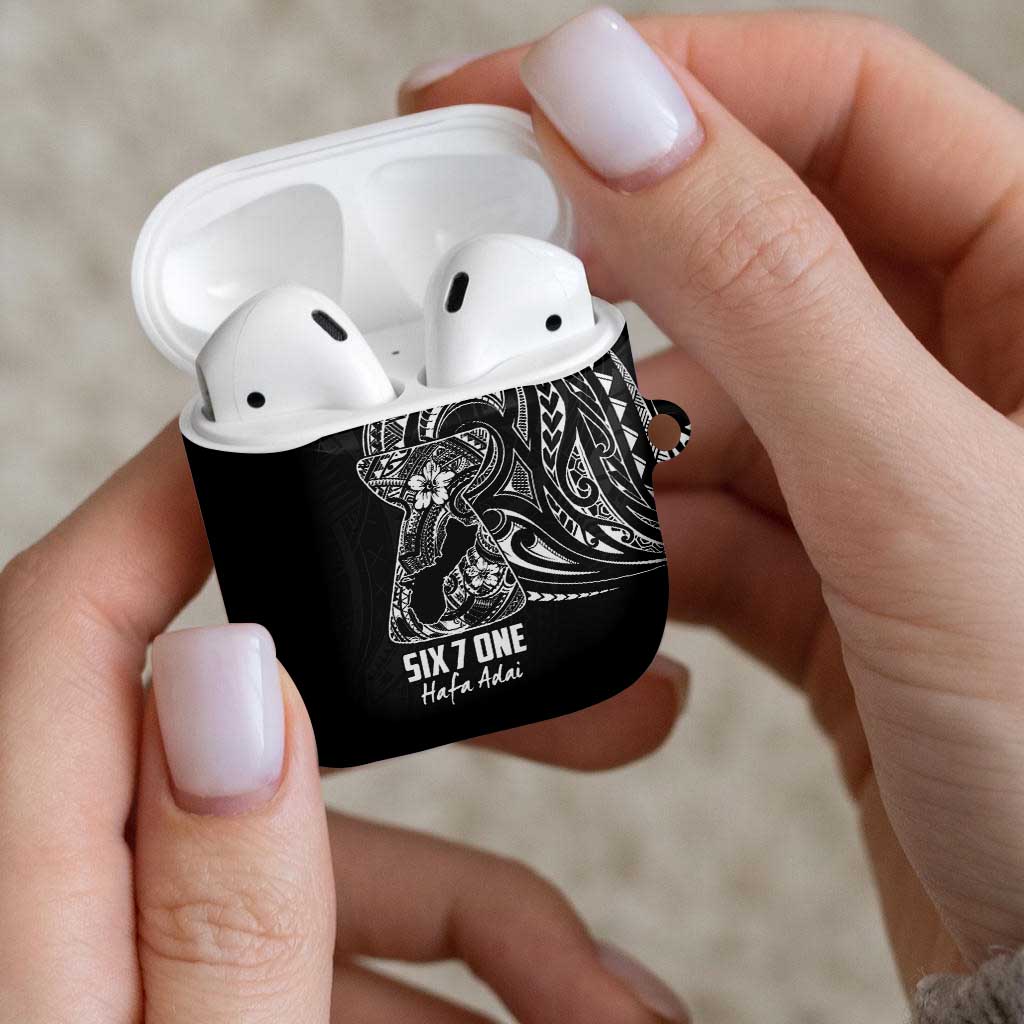 Black Guam Latte Stone Tribal Tattoo AirPods Case Hafa Adai Six 7 One - Polynesian Pride