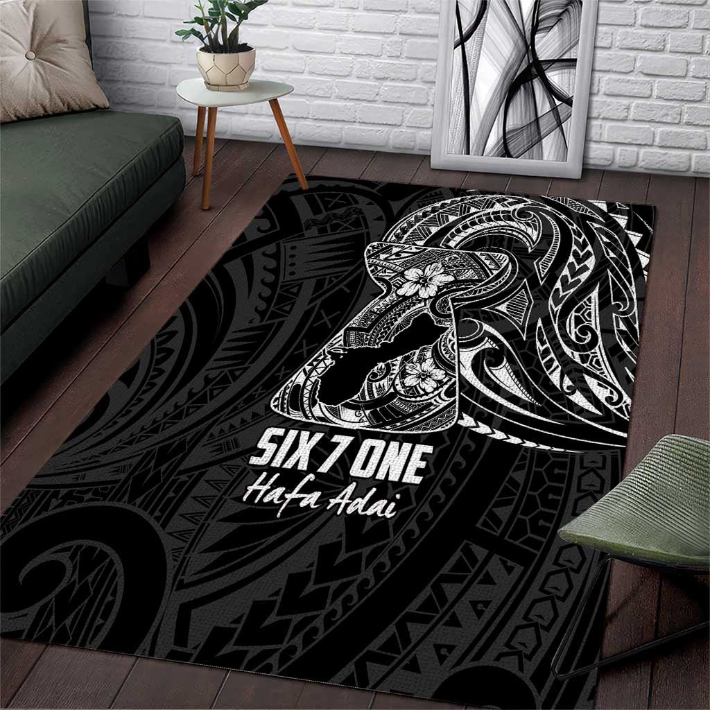 Black Guam Latte Stone Tribal Tattoo Area Rug Hafa Adai Six 7 One