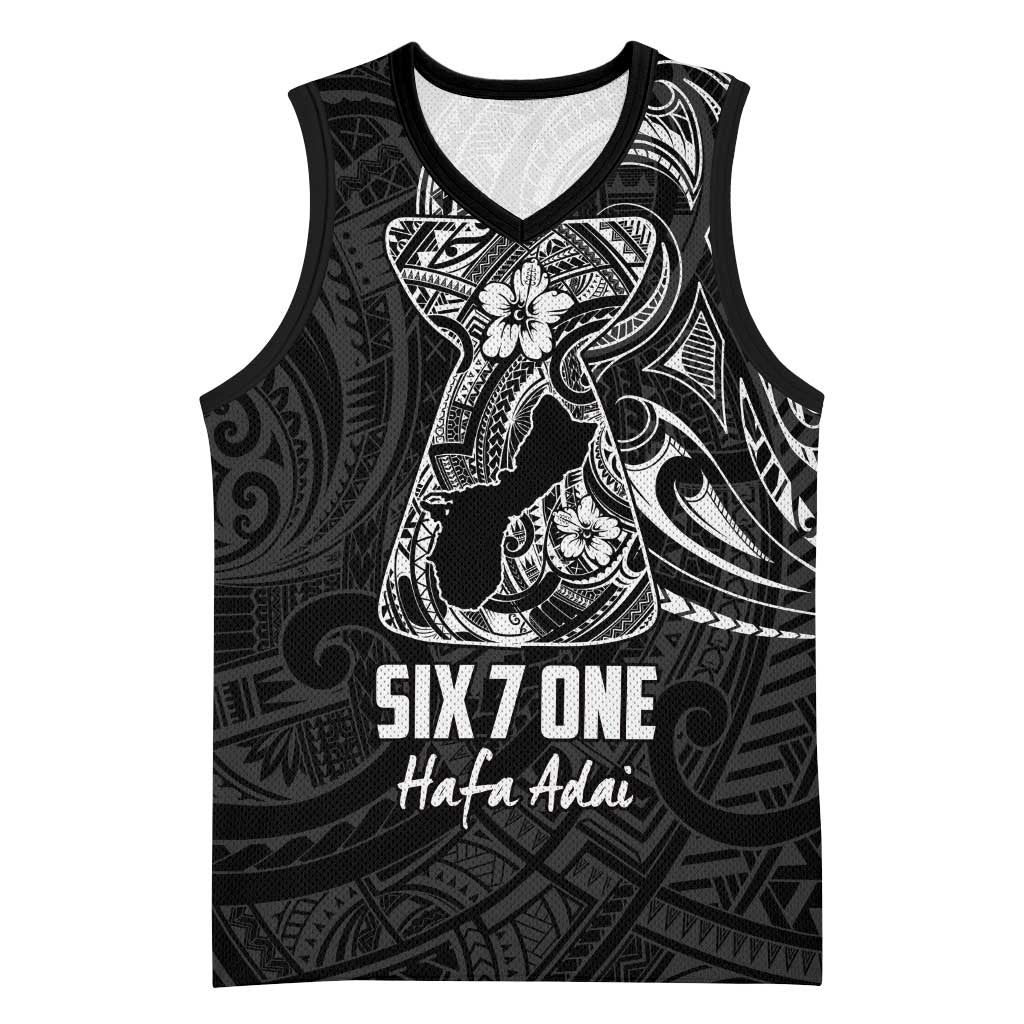 Black Guam Latte Stone Tribal Tattoo Basketball Jersey Hafa Adai Six 7 One LT9 Unisex Black - Polynesian Pride