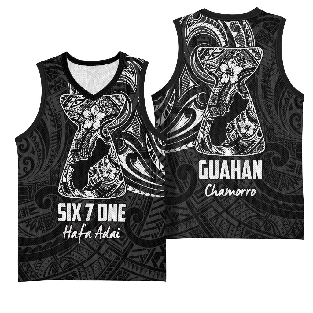 Black Guam Latte Stone Tribal Tattoo Basketball Jersey Hafa Adai Six 7 One LT9 - Polynesian Pride