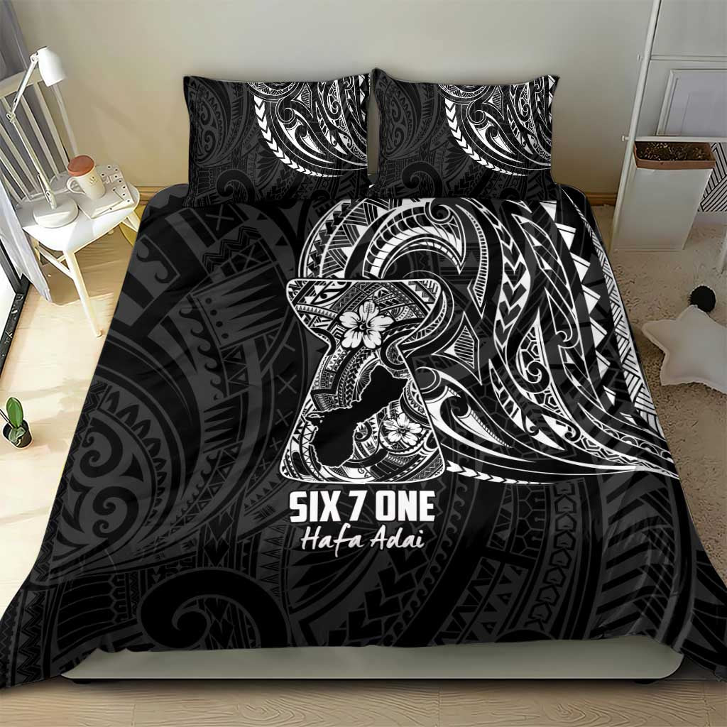 Black Guam Latte Stone Tribal Tattoo Bedding Set Hafa Adai Six 7 One