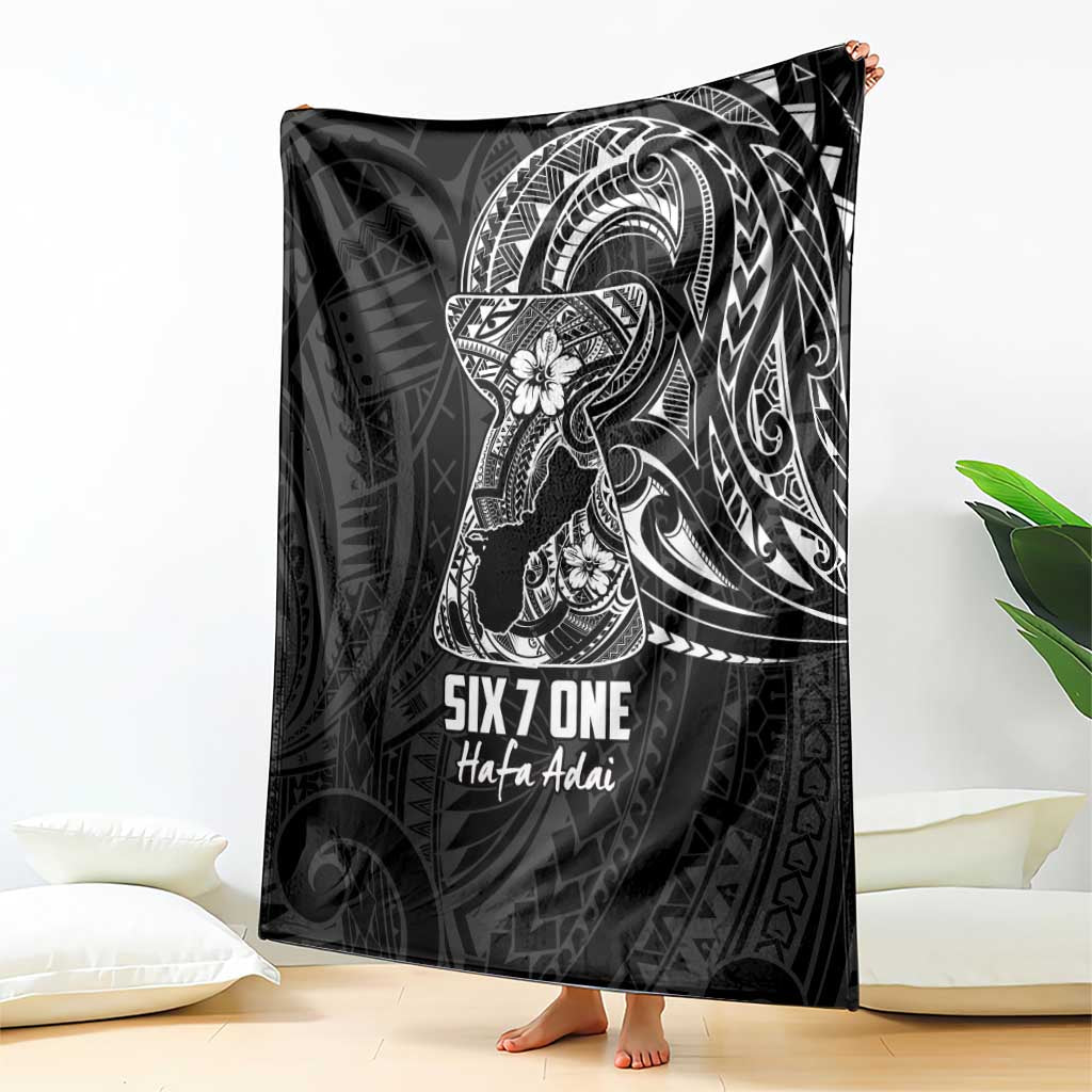 Black Guam Latte Stone Tribal Tattoo Blanket Hafa Adai Six 7 One