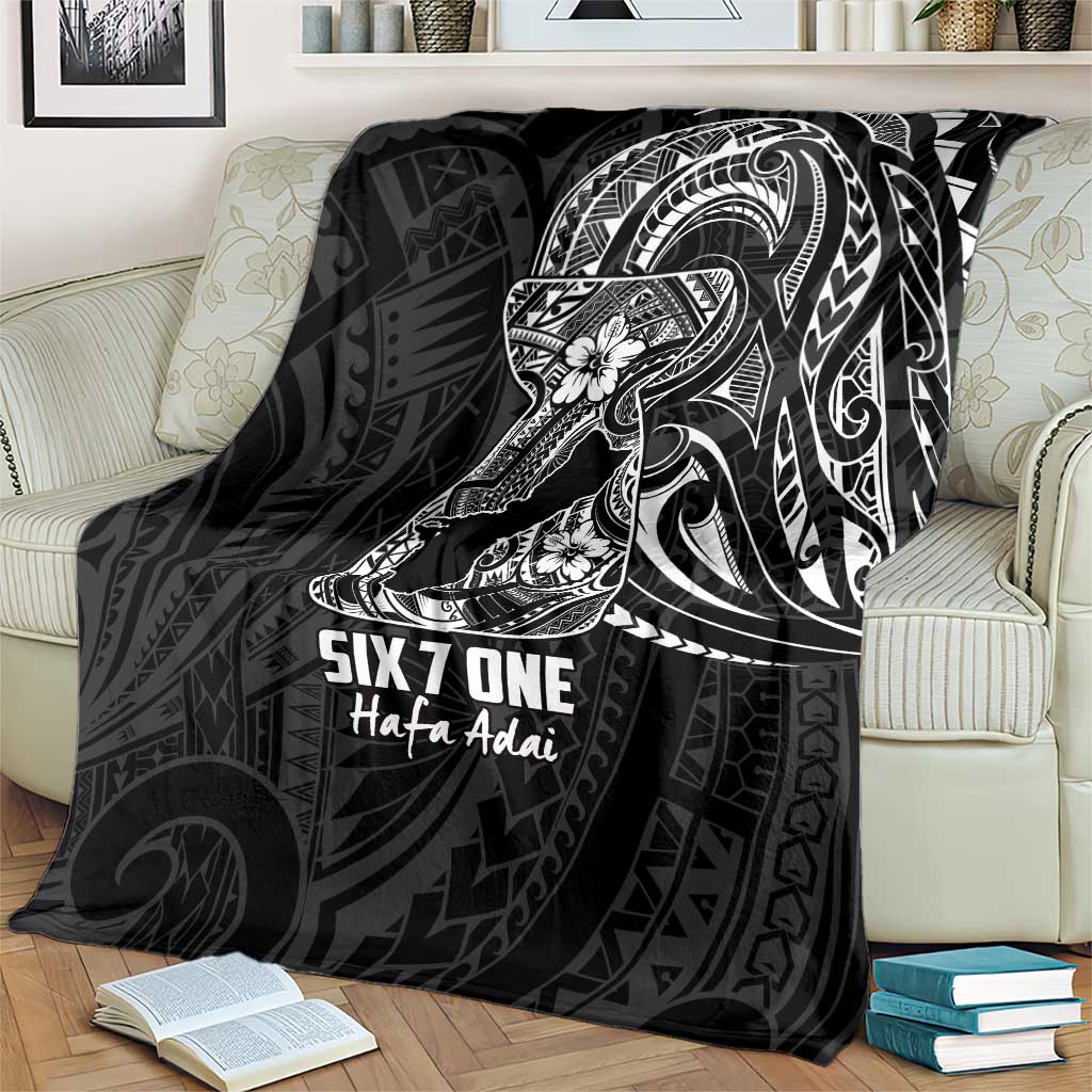 Black Guam Latte Stone Tribal Tattoo Blanket Hafa Adai Six 7 One