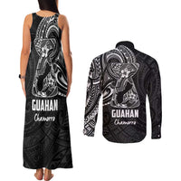 Black Guam Latte Stone Tribal Tattoo Couples Matching Tank Maxi Dress and Long Sleeve Button Shirt Hafa Adai Six 7 One