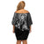 Black Guam Latte Stone Tribal Tattoo Family Matching Off Shoulder Short Dress and Hawaiian Shirt Hafa Adai Six 7 One