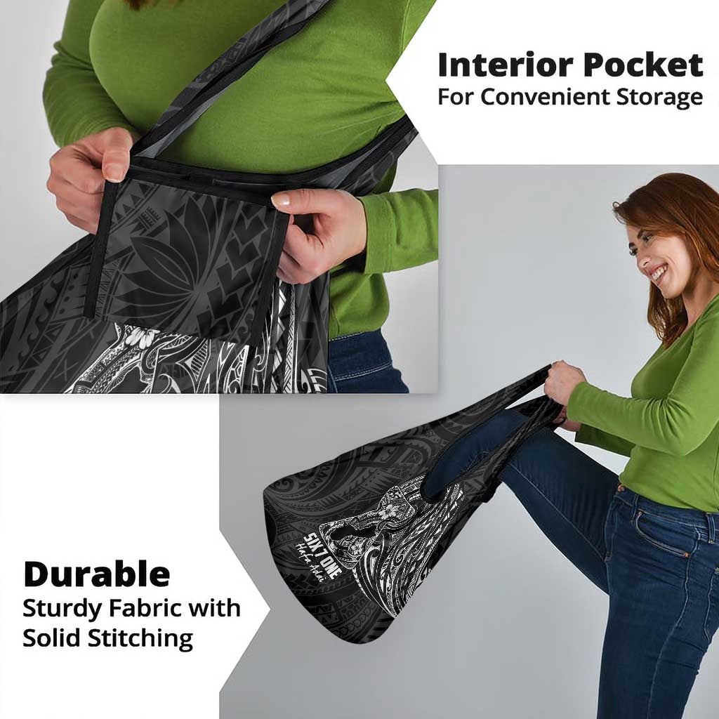 Black Guam Latte Stone Tribal Tattoo Grocery Bag Hafa Adai Six 7 One