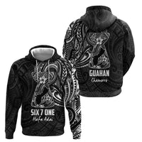 Black Guam Latte Stone Tribal Tattoo Hoodie Hafa Adai Six 7 One