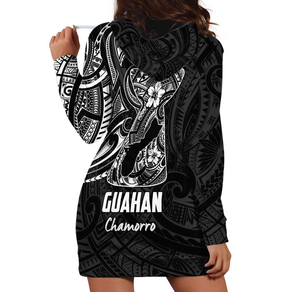 Black Guam Latte Stone Tribal Tattoo Hoodie Dress Hafa Adai Six 7 One