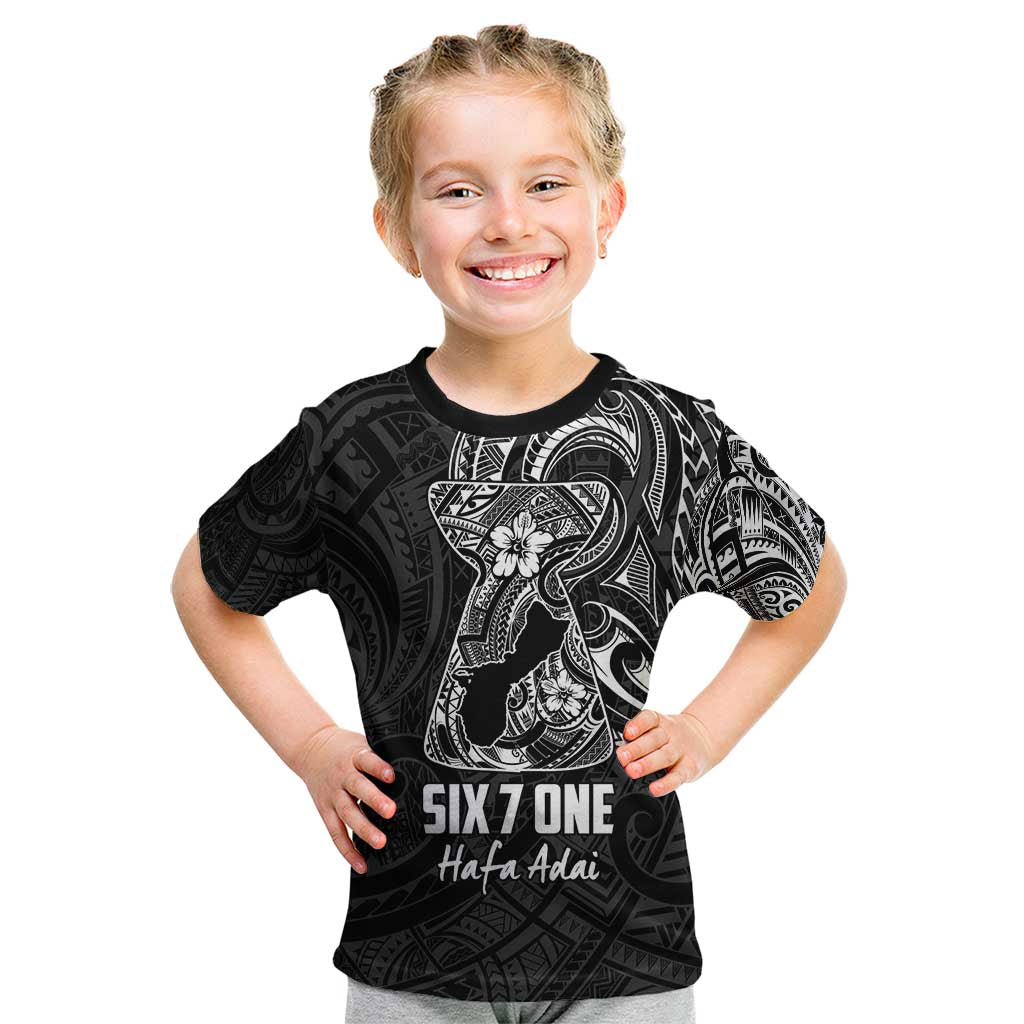 Black Guam Latte Stone Tribal Tattoo Kid T Shirt Hafa Adai Six 7 One