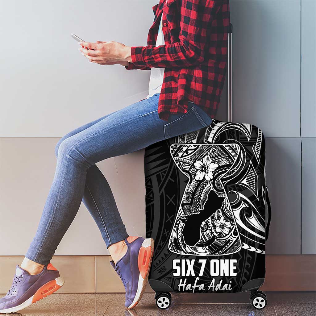 Black Guam Latte Stone Tribal Tattoo Luggage Cover Hafa Adai Six 7 One