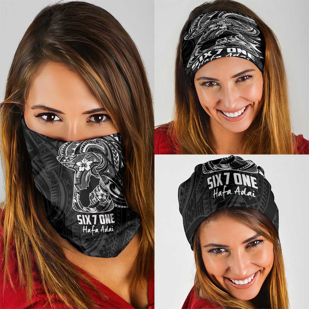 Black Guam Latte Stone Tribal Tattoo Neck Gaiter Hafa Adai Six 7 One - Polynesian Pride