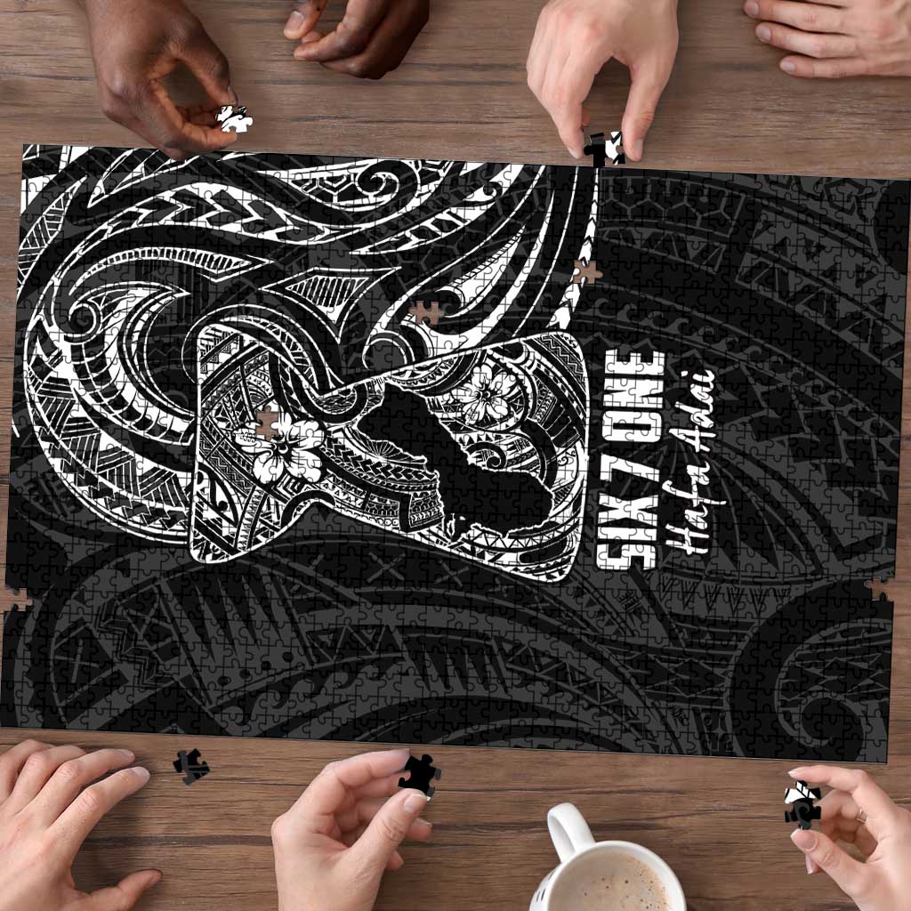 Black Guam Latte Stone Tribal Tattoo Puzzle Hafa Adai Six 7 One - Polynesian Pride