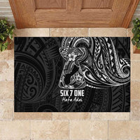 Black Guam Latte Stone Tribal Tattoo Rubber Doormat Hafa Adai Six 7 One