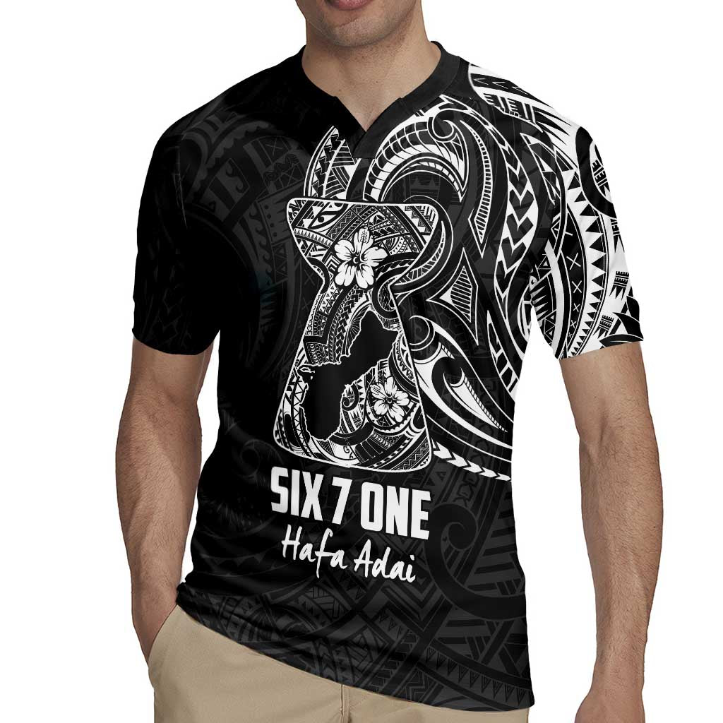 Black Guam Latte Stone Tribal Tattoo Rugby Jersey Hafa Adai Six 7 One