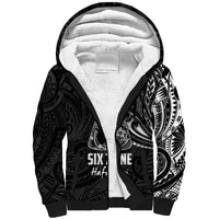 Black Guam Latte Stone Tribal Tattoo Sherpa Hoodie Hafa Adai Six 7 One LT9 Unisex Black - Polynesian Pride